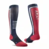 Ariat AriatTEK Slimline Performance Socks Navy/Red