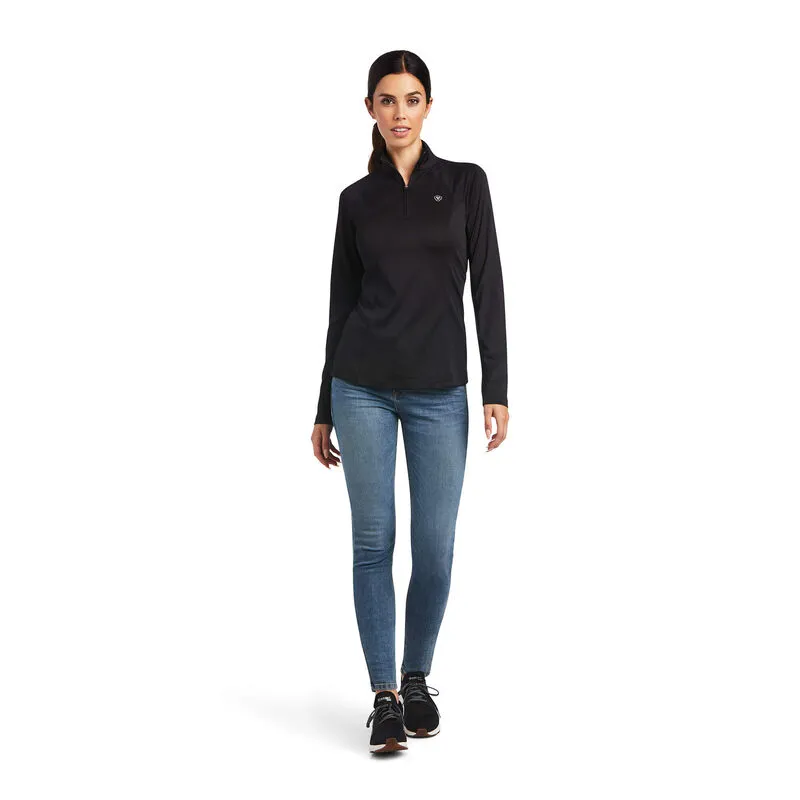 Ariat Women's Sunstopper 2.0 1/4 Zip Baselayer Black 3 Ariat Women's Sunstopper 2.0 1/4 Zip Baselayer Black - Image 3