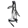 Schockemohle Malibu Rolled Dressage Bridle Black-Patent-White-Silver