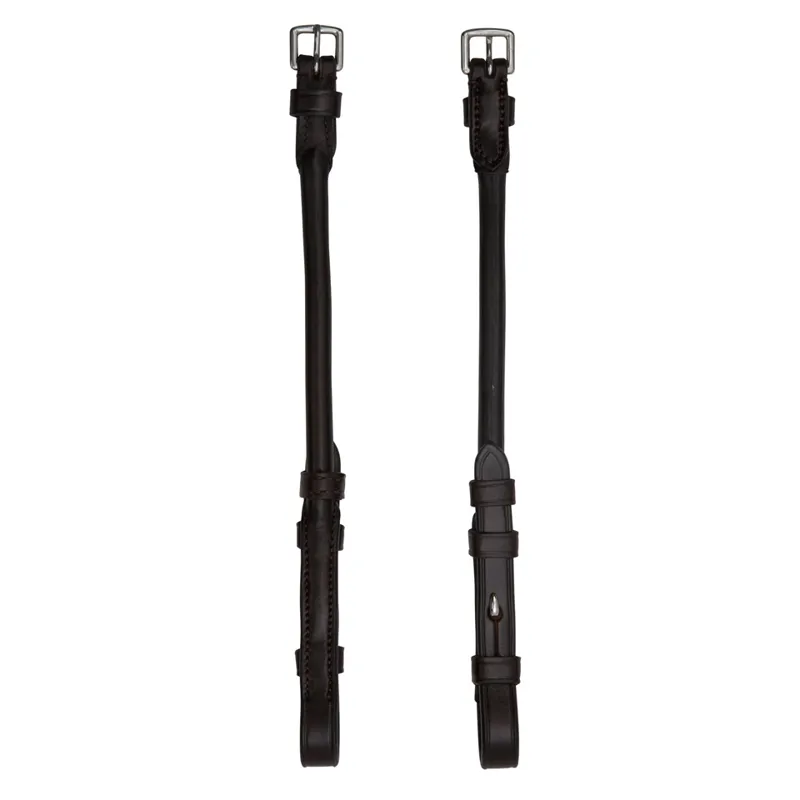 Schockemohle Rolled Cheek Pieces Hook And Stud Black-Silver 1 Schockemohle Rolled Cheek Pieces Hook And Stud Black-Silver