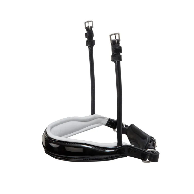 Schockemohle Venice Noseband Black-Patent-White-Silver 1 Schockemohle Venice Noseband Black-Patent-White-Silver