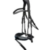 Schockemohle Malibu Rolled Dressage Bridle Black-Patent-Silver