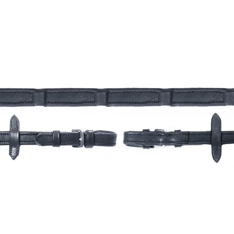 Schockemohle Durasoft Wide 18mm Reins Black-Silver 1 Schockemohle Durasoft Wide 18mm Reins Black-Silver