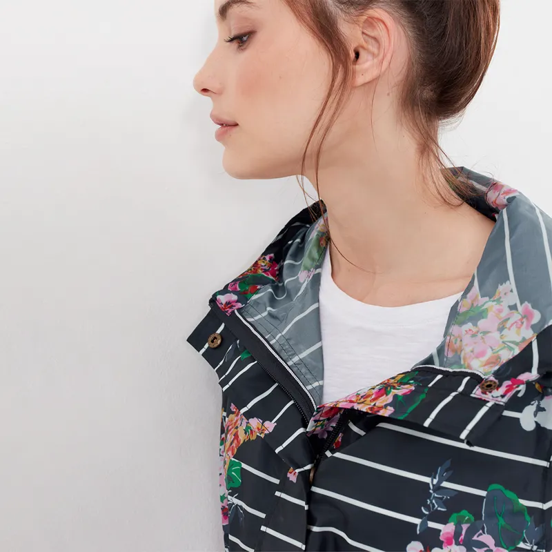 Joules Golightly Packable Waterproof Coat - Floral Stripe 6 Joules Golightly Packable Waterproof Coat - Floral Stripe - Image 6