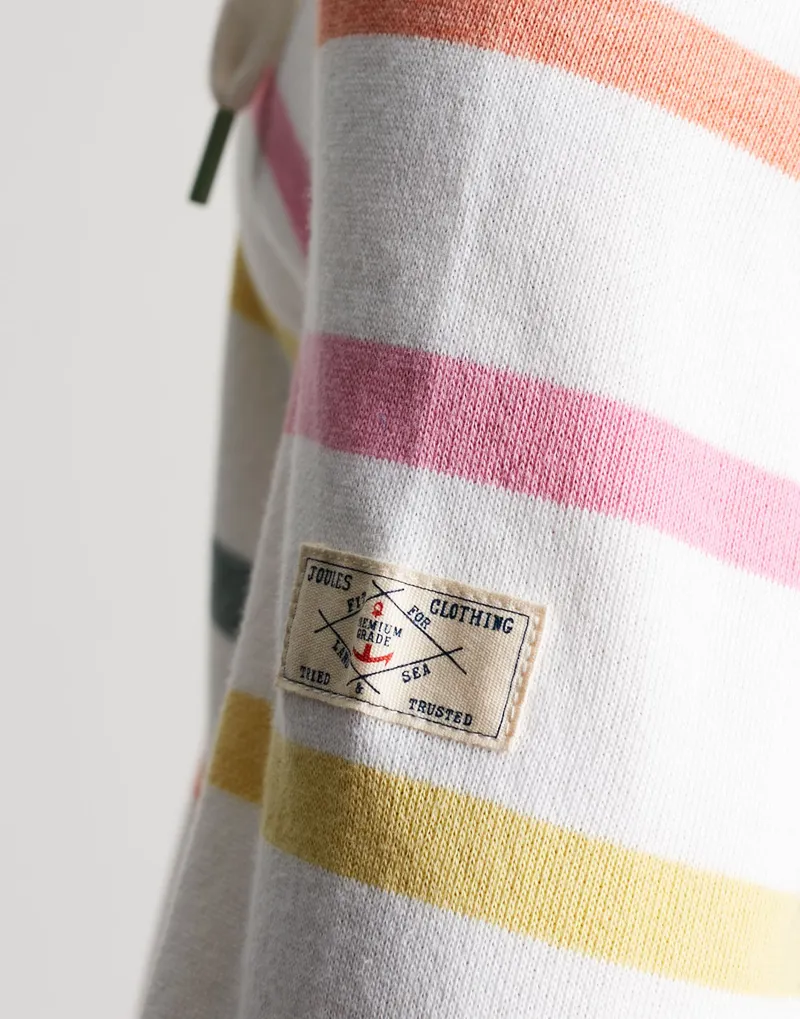 Joules Southwold Buttoned Sweatshirt - Multi Cream Stripe 3 Joules Southwold Buttoned Sweatshirt - Multi Cream Stripe - Image 3