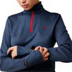Ariat Women's Team Gridwork 1/4 Zip Baselayer Navy 6 Ariat Women's Team Gridwork 1/4 Zip Baselayer Navy -Lemieux Shop 3598 202120Ariat20Womens20Team20Gridwork201420Zip20Baselayer201003700020 20Navy20Back20Full20Model203.2000x2000