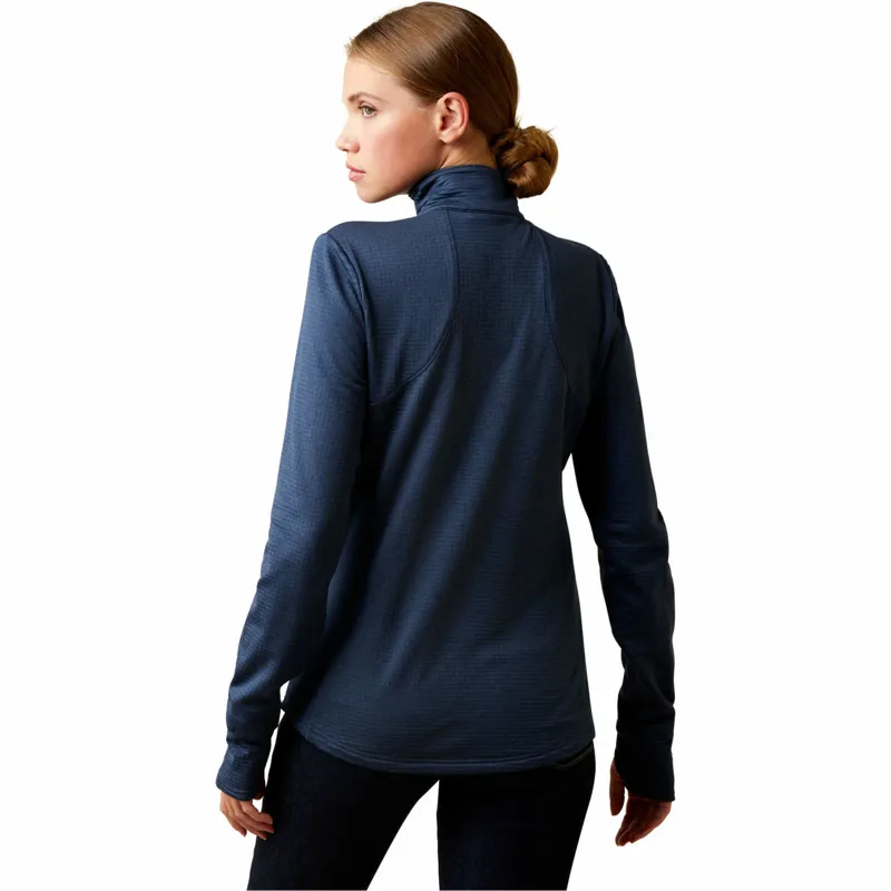 Ariat Women's Team Gridwork 1/4 Zip Baselayer Navy 4 Ariat Women's Team Gridwork 1/4 Zip Baselayer Navy - Image 4