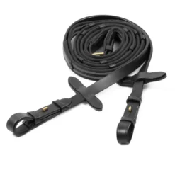 Schockemohle Web Rubber Grip With Stops Reins Black-Gold