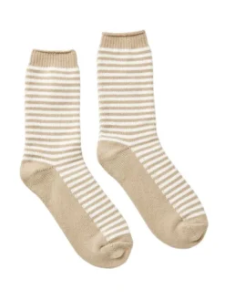 Joules Women's Cosy Stripe Socks - Oakmarl - Cream