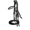 Schockemohle Venice Double Bridle Black-Patent-Silver