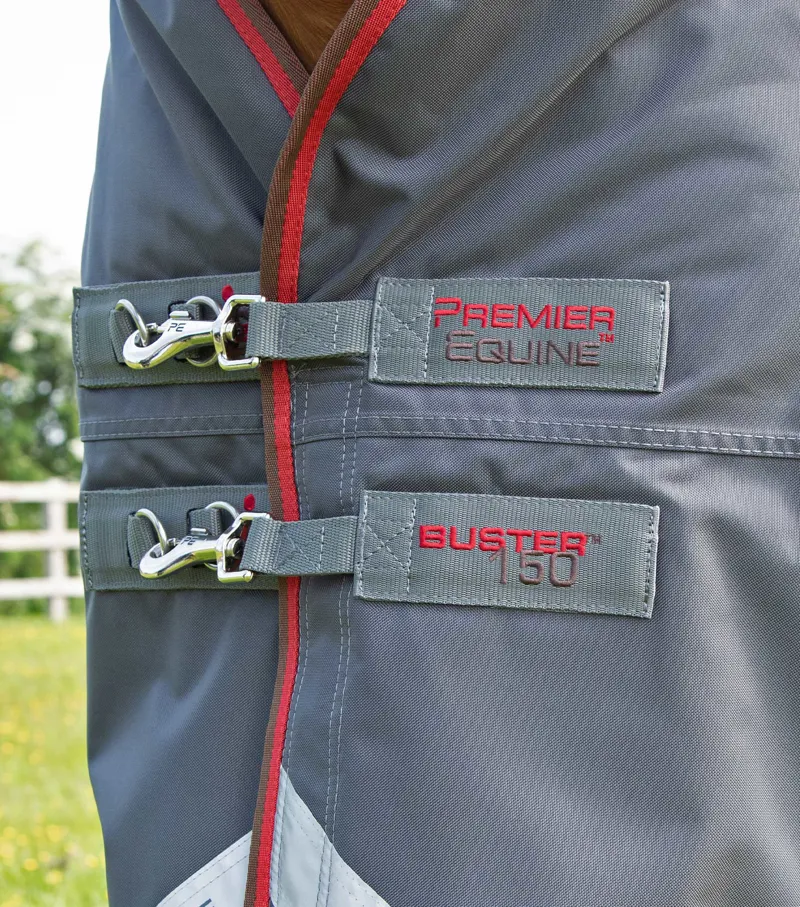 Premier Equine Buster 150g Turnout With Classic Neck Cover Grey 4 Premier Equine Buster 150g Turnout With Classic Neck Cover Grey - Image 4
