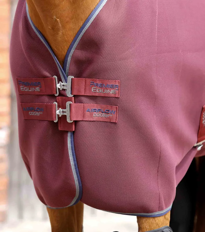 Premier Equine Airflow Cooler Rug Burgundy 3 Premier Equine Airflow Cooler Rug Burgundy - Image 3