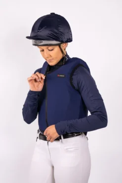 Racesafe Body Protector Cover Adults Navy 8 Racesafe Body Protector Cover Adults Navy -Lemieux Shop BP Cover Worn