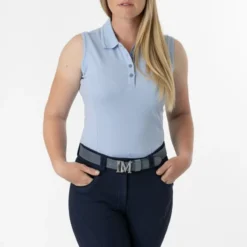 LeMieux Sleeveless Polo Shirt Denim 11 LeMieux Sleeveless Polo Shirt Denim -Lemieux Shop BUxnfapA