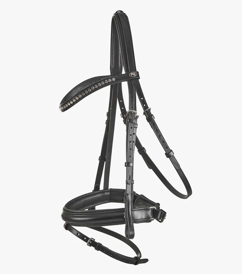 Premier Equine Bellissima Crank Bridle With Diamante Browband Black 4 Premier Equine Bellissima Crank Bridle With Diamante Browband Black - Image 4