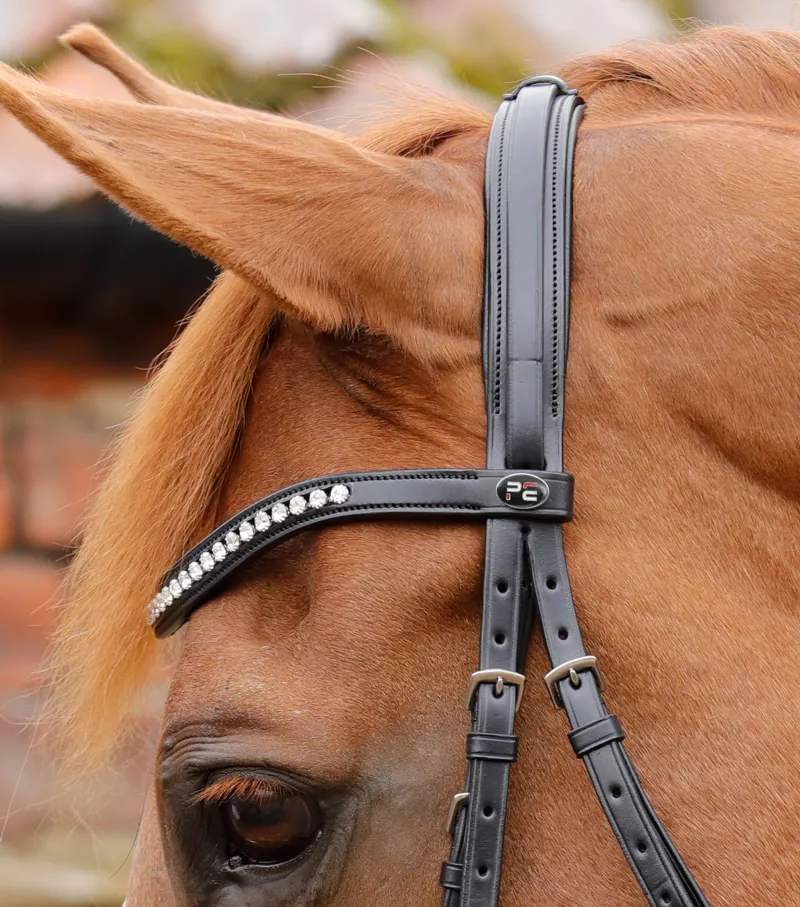 Premier Equine Bellissima Crank Bridle With Diamante Browband Black 3 Premier Equine Bellissima Crank Bridle With Diamante Browband Black - Image 3