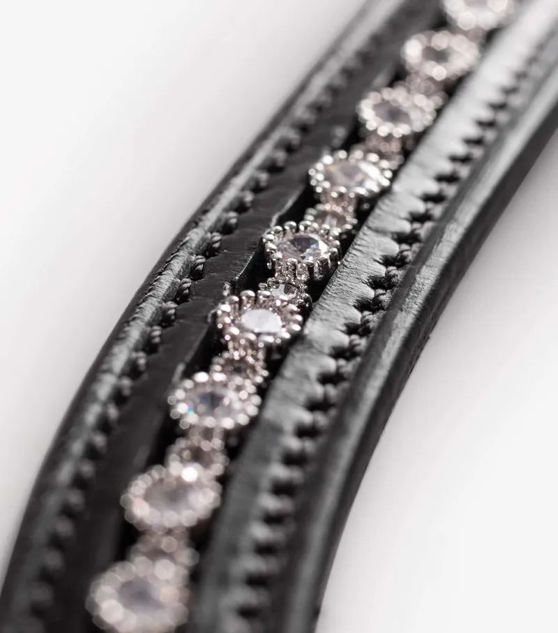 Premier Equine Bergamo Shaped Diamante Browband Black 3 Premier Equine Bergamo Shaped Diamante Browband Black - Image 3