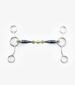 Premier Equine Blue Sweet Iron Tom Thumb Bit With Brass Alloy Lozenge