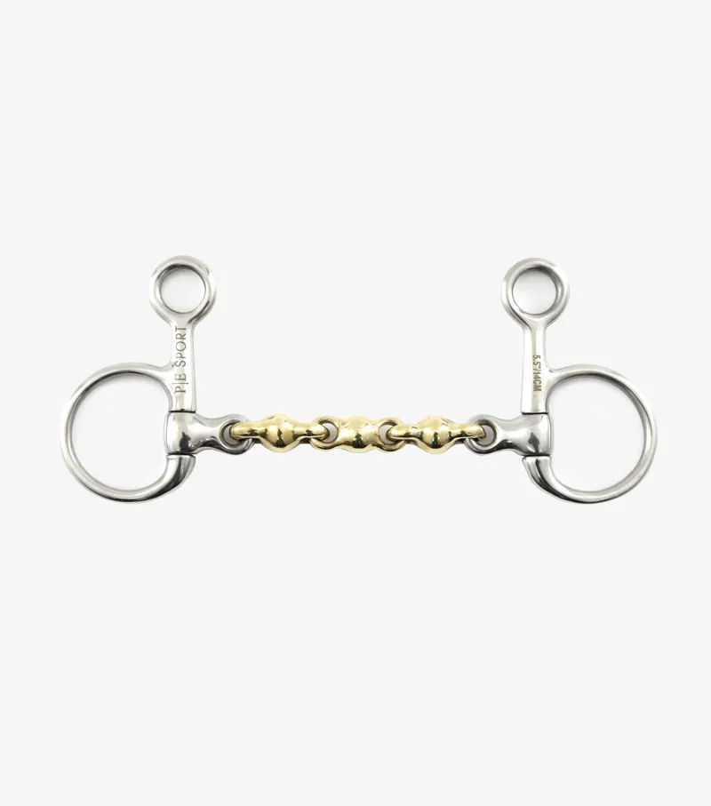 Premier Equine Brass Alloy Hanging Cheek With Waterford Mouth 1 Premier Equine Brass Alloy Hanging Cheek With Waterford Mouth