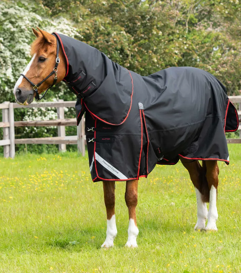 Premier Equine Buster 250g Turnout Rug With Classic Neck Cover Black 1 Premier Equine Buster 250g Turnout Rug With Classic Neck Cover Black