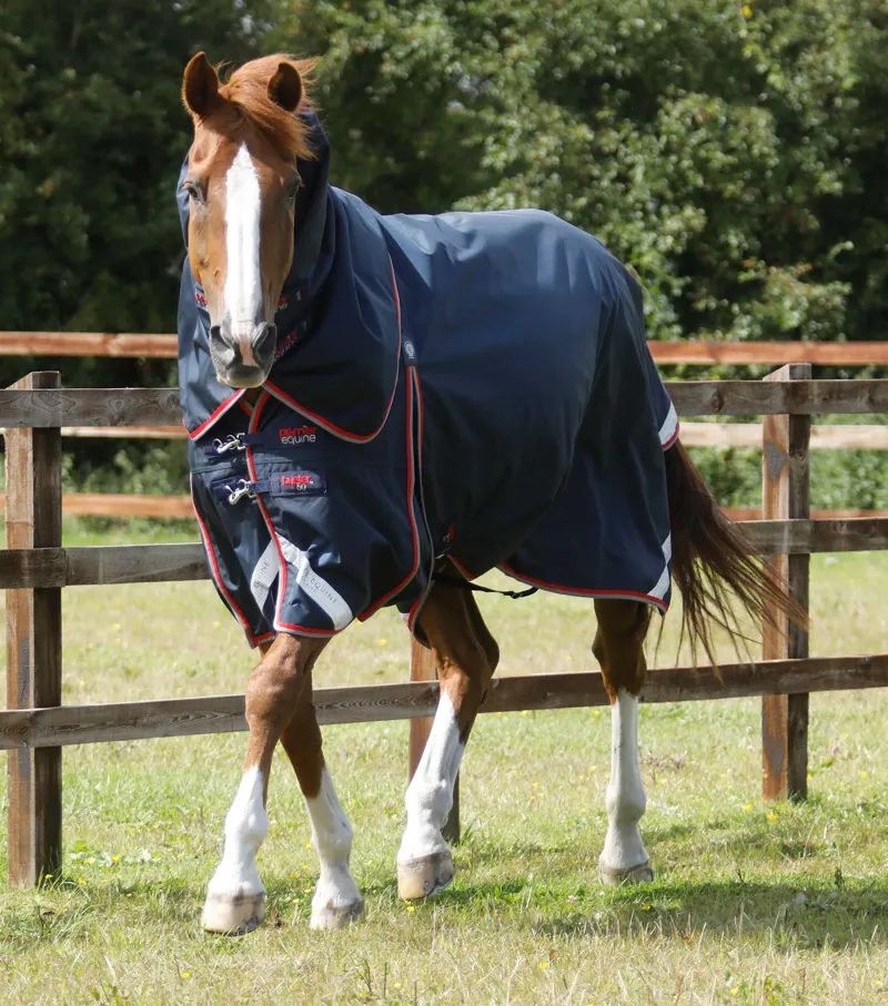 Premier Equine Buster 50g Turnout Rug With Snug-Fit Neck Cover Navy 1 Premier Equine Buster 50g Turnout Rug With Snug-Fit Neck Cover Navy