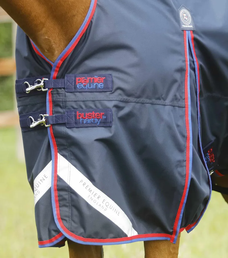 Premier Equine Buster Hardy 0g Half Neck Turnout Rug Navy 3 Premier Equine Buster Hardy 0g Half Neck Turnout Rug Navy - Image 3