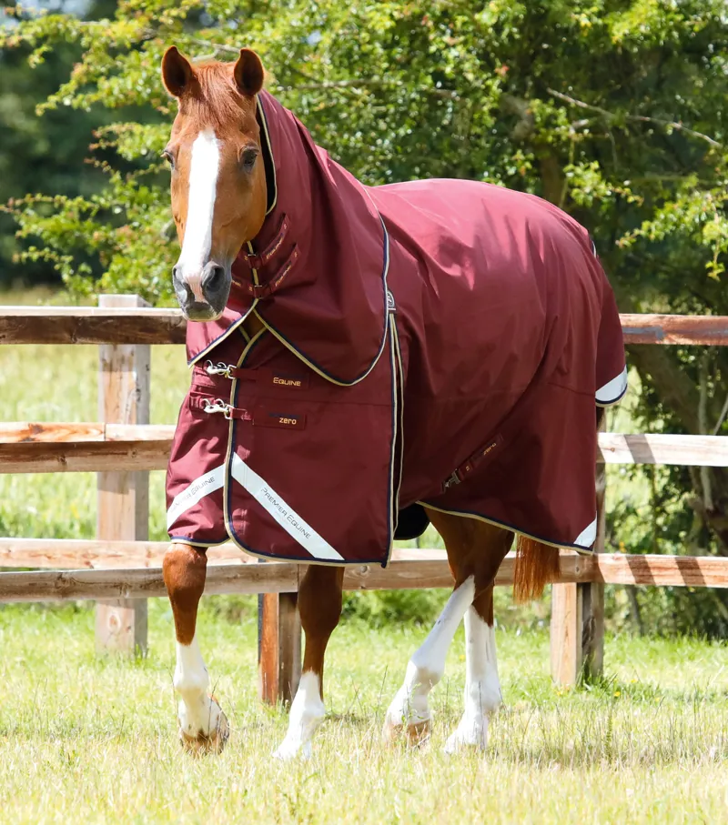 Premier Equine Buster Zero Turnout Rug With Classic Neck Cover Burgundy 1 Premier Equine Buster Zero Turnout Rug With Classic Neck Cover Burgundy