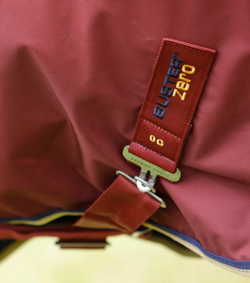 Premier Equine Buster Zero Turnout Rug With Classic Neck Cover Burgundy 5 Premier Equine Buster Zero Turnout Rug With Classic Neck Cover Burgundy - Image 5