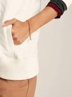 Joules Anisa Quilted Zip Sweatshirt - Cream -Lemieux Shop C51866s3