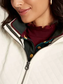 Joules Anisa Quilted Zip Sweatshirt - Cream -Lemieux Shop C51866s5