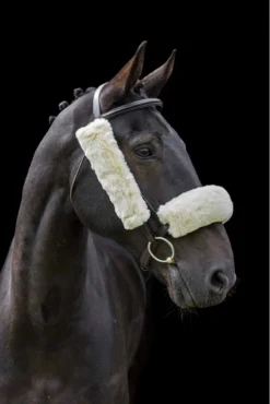 Cameo Lambswool Cheek Pieces - Cream - Pair -Lemieux Shop C620202 3