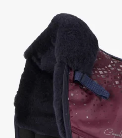 Premier Equine Capella CC Merino Wool Dressage Square Wine/Navy Wool -Lemieux Shop Capella CC Merino Wool Dressage Square Burgundy Navy Wool 3