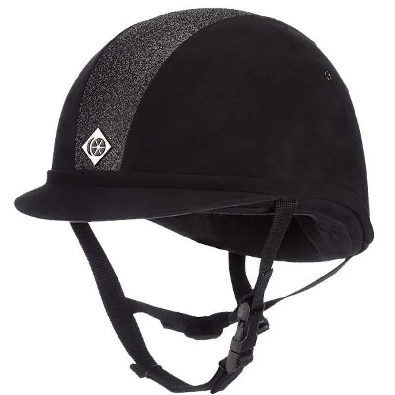 Charles Owen YR8 Sparkly Centre Children's Velvet Riding Hat Black 1 Charles Owen YR8 Sparkly Centre Children's Velvet Riding Hat Black