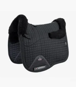 Premier Equine CC Merino Wool European Saddle Pad - Dressage Black/Black Wool