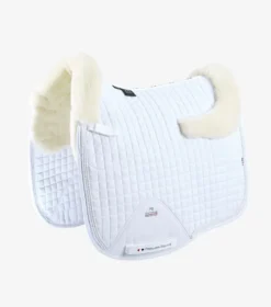 Premier Equine CC Merino Wool European Saddle Pad - Dressage White/Natural Wool