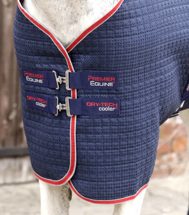 Premier Equine Dry-Tech Horse Cooler Rug Navy 2 Premier Equine Dry-Tech Horse Cooler Rug Navy - Image 2