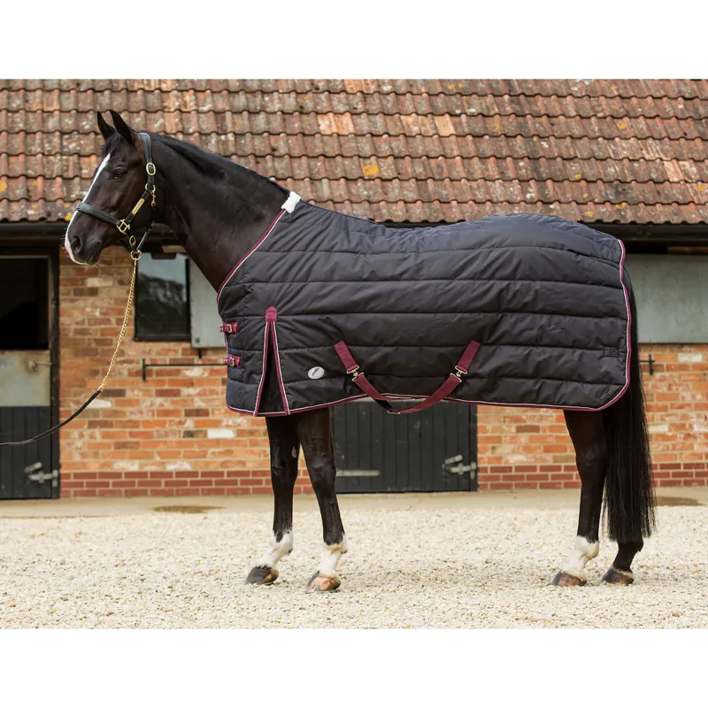 JHL Essential Heavyweight Stable Rug In Black/Burgundy 1 JHL Essential Heavyweight Stable Rug In Black/Burgundy