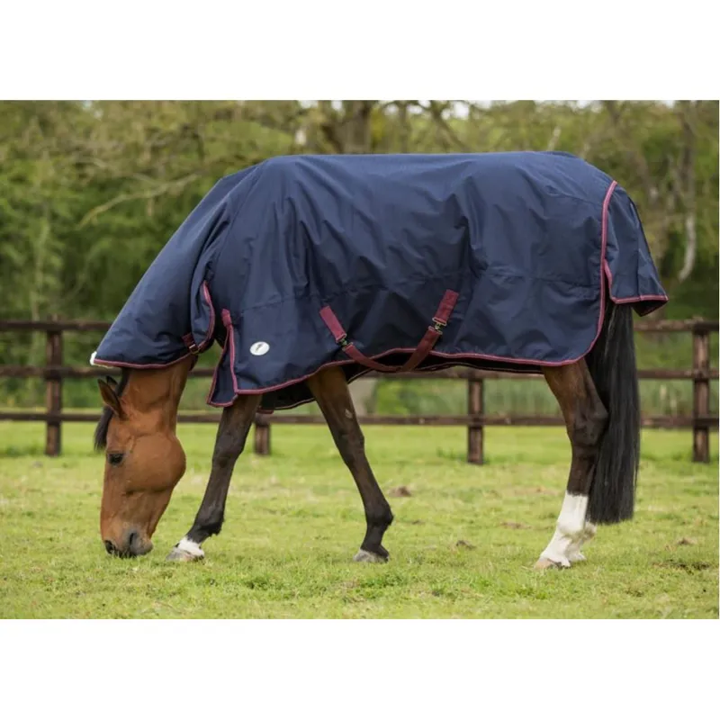 JHL Heavyweight Combo Turnout Rug In Navy/Burgundy 1 JHL Heavyweight Combo Turnout Rug In Navy/Burgundy