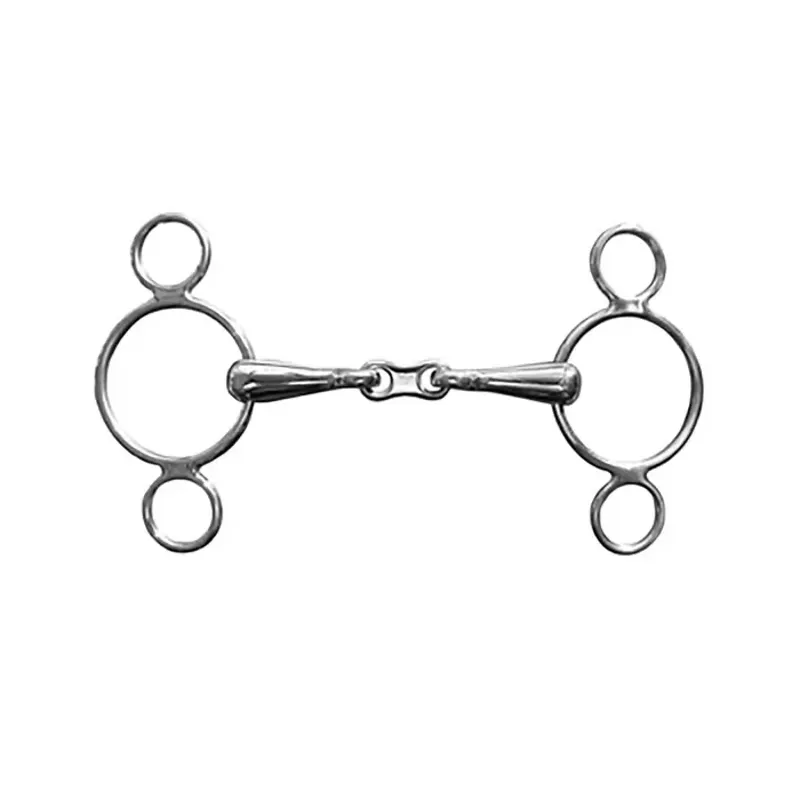 JHL Pro Steel Continental 3-Ring French-Link Bit In Silver 1 JHL Pro Steel Continental 3-Ring French-Link Bit In Silver