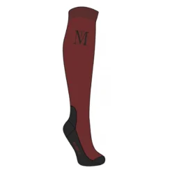 Mark Todd Competition Socks In Burgundy/Black