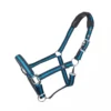 Mark Todd Deluxe Padded Headcollar W/Lead Rope In Navy/Petrol