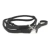 Mark Todd Cob/Full Leather/Rope Draw Reins W/Elastic In Black