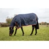 Mark Todd Mediumweight Combo Turnout Rug In Navy/Orange/Beige Plaid