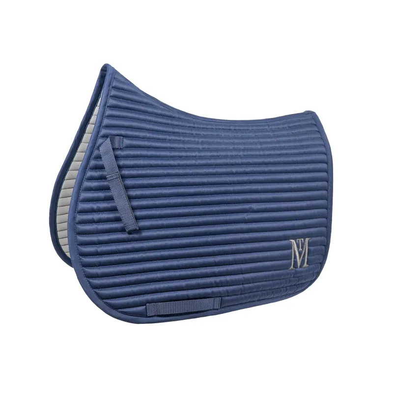 Mark Todd Quilted Full Saddle Pad In Navy/Silver 1 Mark Todd Quilted Full Saddle Pad In Navy/Silver