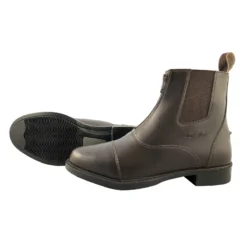 Mark Todd Synthetic Zip Front Jodhpur Boots In Brown
