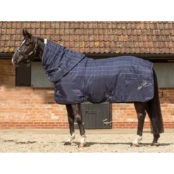 Mark Todd Ultimate H/weight Stable Rug In Plaid Navy/Beige/Royal Blue