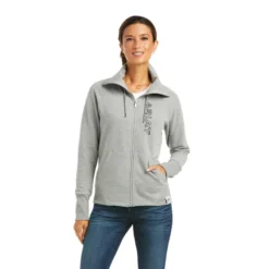 Ariat Women's Team Logo Full Zip Sweatshirt Heather Grey