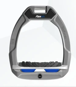 Flex-On Safe-On Stirrups - Silver Grey IUG Grey/Blue