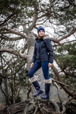 LeMieux Wellington Boot Sock Faux Fur Black -Lemieux Shop G0A2571 2