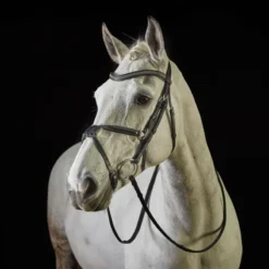 GFS Crystal Grackle Bridle With Rubber Reins - Havana